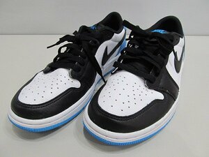 １円 NIKE AIR JORDAN 1 LOW スニーカー　黒白水色　サイズ26cm