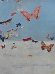 三岸好太郎、雲の上を飛ぶ蝶、希少画集画、新品額装付