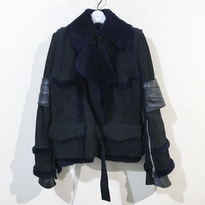 sacai サカイ ドッキング シープスキン　レザージャケット ムートン ライダース 1