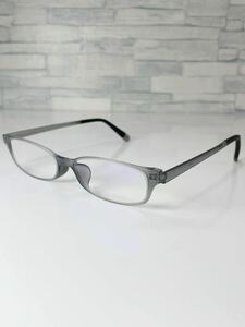 JINS READING GLASSES 度数 +1.0 FRD-15A-013 ジンズ スクエア型 グレー 老眼鏡 良品