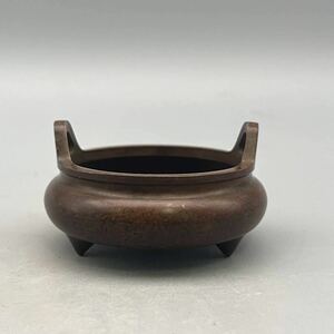 銅製 宣徳 香炉 香道具 古美術 三足 中国 古玩 中国美術