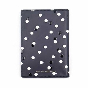 WANT Les Essentiels de la Vie ウォントレスエッセン ドット柄パスポートケース ネイビー IT98ALBY31OO