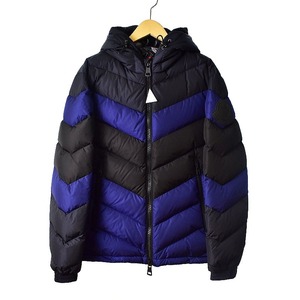 モンクレール MONCLER 19AW ALEIG ダウンジャケット シェブロン加工 0 黒 ブラック 紫 パープル メンズ