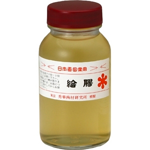 水墨画膠 上羽絵惣 膠 絵膠 大 140ｍｌ (625131) 日本画 にかわ ドーサ 胡粉 岩絵具 水干絵具 朱 顔料