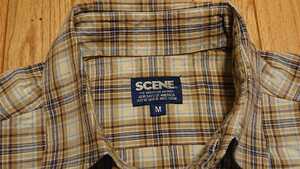 SCENE シーン 半袖 タータン チェックシャツ M サイズ 1990年 後期 新品未使用品