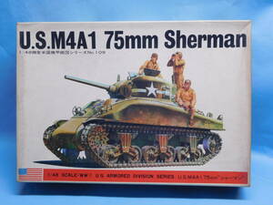 希少 1/48 バンダイ U.S.M4A1 75mm シャーマン　電撃機甲師団 ヨンパチ　レトロ　当時物