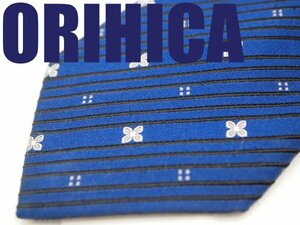 OA 689 【期間限定お試し】 オリヒカ ORIHICA ネクタイ 青色系 ストライプ 花柄 ジャガード