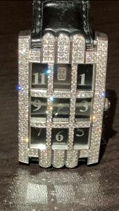 【純正ダイヤモンド】ハリーウィンストンHARRYWINSTON正規腕時計18Kホワイトゴールド製アヴェニューグリッド46ミリ超美品定価720万円即決