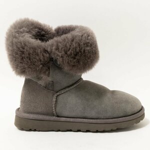 【1円スタート】UGG アグ 5803 BAILEY BUTTON ベイリーボタン ムートンブーツ スエード シープスキン グレー 23cm レディース 定番 秋冬