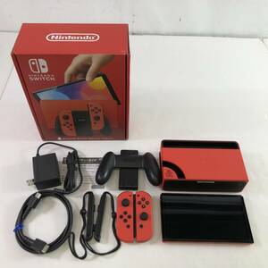 (26861)∞【1円～】Nintendo Switch有機EL本体 マリオレッド スイッチ 中古品