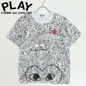 ◆PLAY COMME des GARCONS プレイ コムデギャルソン × Matt Groening マットグレイニング Binky Sheba PLAY 総柄 Tシャツ M