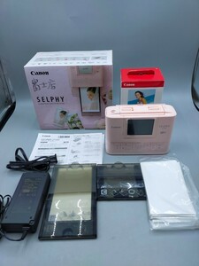 ●Canon SELPHY CP1300 ピンク コンパクトフォトプリンター キャノン セルフィー カラーインク/Lサイズ用紙108枚セット(未開封)付き