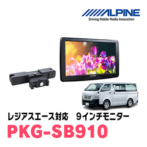 レジアスエース(H25/12～R2/4)用　アルパイン / PKG-SB910　9インチ・ヘッドレスト取付け型リアビジョンモニター