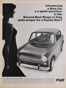 稀少！1966年フィアット広告/Fiat 1100 R/イタリア車/旧車/L