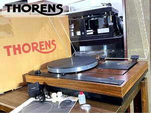 ターンテーブル THORENS TD521 SME ロングアーム用 ベース/新品ベルト/輸送用固定具/元箱等付属品フルセット Audio Station