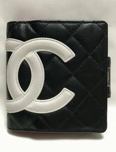 【美品】CHANEL　シャネル　カンボンライン　がま口　二つ折り財布