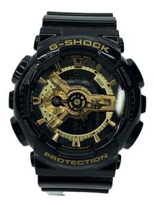 CASIO◆クォーツ腕時計・G-SHOCK/デジアナ/ラバー/BLK/BLK