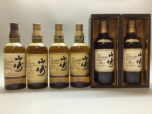 未開栓 まとめ6本 SUNTORY サントリー シングルモルトウイスキー 山崎 10年 12年 100周年記念ボトル 43% 700ml