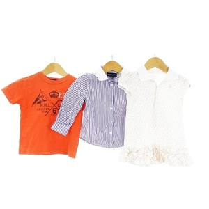 ラルフローレン シャツ ブラウス Tシャツ カットソー ポロシャツ ワンピース 3枚セット 花柄 紫 オレンジ 白系 18M ベビー服 キッズ