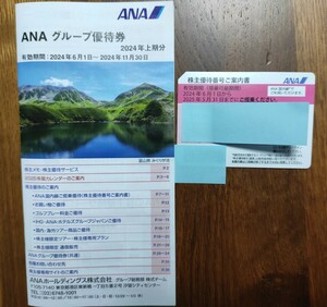 ANA 国内線ご搭乗優待(2024年6月1日〜2025年5月31日)、ANAグループ優待券(2024年6月1日〜11月30日) 全日空　株主優待