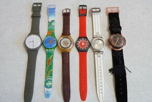 F874 SWATCH/スウォッチ 腕時計 6点セット ブランド アクセサリー SWISS/スイス製 クォーツ 大量 まとめて おまとめ まとめ売り 不動品