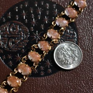 アンティーク 大粒10㎜のサフィレット9石のブレスレット 美しいココアブラウン ノンフォイル 貴重 本物保証