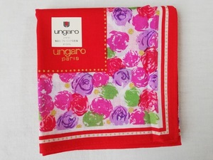 【正規品】ungaro / ウンガロ ハンカチ レッド 花柄 dyh-3370