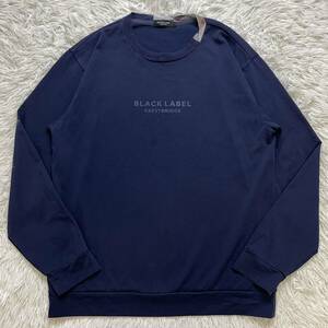 ブラックレーベルクレストブリッジ BLACK LABEL CRESTBRIDGE ロゴプリント ロンT 長袖Tシャツ カットソー Lサイズ ネイビー 紺 チェック柄