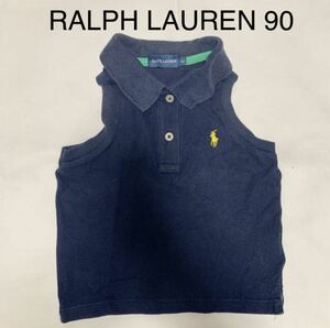 ラルフローレン ポロシャツ 90 RALPH LAUREN ノースリーブ ネイビー 女の子 ベビー おしゃれ ブランド