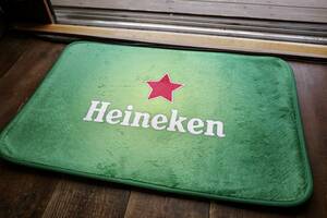 新品　Heineken　ハイネケン　ビール　マット　玄関　アメリカ インテリア アメリカンハウス バー 店舗 ロゴ　BUD