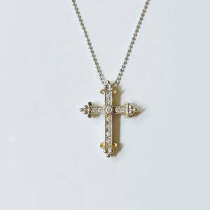 ジャスティンデイビス K18WG ダイヤモンドクロスネックレス 定価199,500円 Justin Davis K18ホワイトゴールド Medieval Cross 18金 750 白