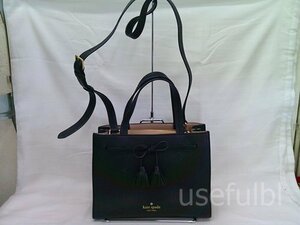 【kate spade】　ケイト・スペード　2WAYバッグ　ショルダーバッグ　ハンドバッグ　ブラック　黒　レザー　SY03-X87★