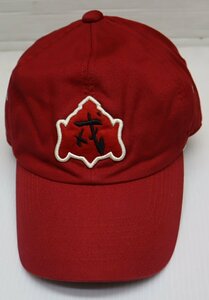 CA15エヴィスEVISU古着日本製キャップ赤系パッチ貼り付けONE SIZE FITS ALL野球帽100％綿素材オールド＆レトロスタイル