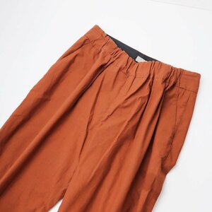 マーガレットハウエル MARGARET HOWELL 2022SS PLAIN COTTON SILK プレーンコットンシルクギャザーパンツ 3/テラコッタ【2400013484091】