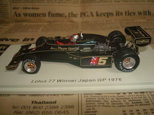 ★☆ロータス 77 フォード 1976年 F1・イン・ジャパン 優勝 M.アンドレッティ　スパーク 1/43　Lotus 77 Ford M.Andretti☆★