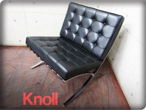 展示品/Knoll/最高級/ミースファンデルローエ/Barcelona Chair/バルセロナチェア/黒総革/デザイナーズモダン/1人掛けソファ/125万/eee5805k