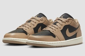 ナイキ 28.5cm US11.5 ウィメンズ エアジョーダン 1 ロー ブラウン ブラック NIKE WMNS AIR JORDAN 1 LOW 天然皮革