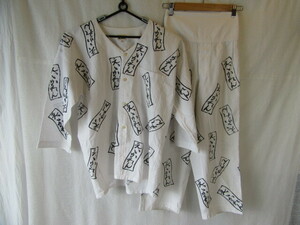 東京江戸一　ダボシャツ上下セット　鯉口シャツ　綿100％　サイズ大　木綿　セットアップ　祭り衣装　祭り用品