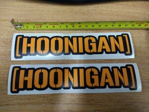 海外　限定品　送料込み hoonigan Decal Sticker ORANGE フーニガン ヘルメット ステッカー シール デカール 175mm x 38mm オレンジ