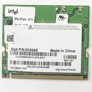 無線LANカード Intel Pb-Free(e1) 0C8959 WM3A2915ABG ジャンク 動作未確認 PCパーツ 部品 パーツ YA2554