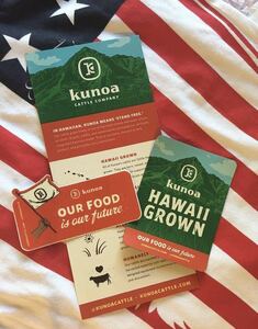 ★Hawaii★KUNOA GROWN ステッカーシールとキッチンマグネットホールフーズ 健康ウェルネス ハワイアンハーブアクセサリーコナ珈琲