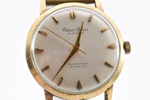 稼働品 シチズン デラックス ラウンド ゴールド 手巻き メンズ 腕時計 CITIZEN