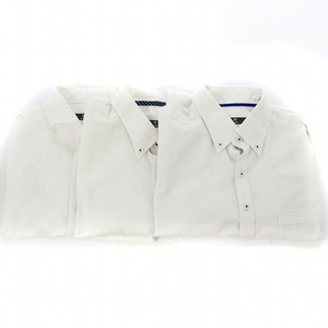 SUIT SELECT SKINNY 形状安定シャツ 3点セット まとめ売り ワイシャツ ボタンダウンシャツ 半袖 長袖 M 白 ホワイト
