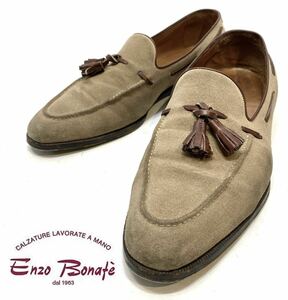 Enzo Bonafe スエード タッセル モカシンシューズ エンツォボナフェ ローファー スリッポン ドレスshoes ベージュ8