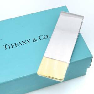 【送料無料】 極希少 美品 Tiffany&Co. ヴィンテージ ティファニー イエロー ゴールド シルバー コンビ マネー クリップ STERLING K18 HD74