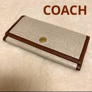 ☆ COACH ☆ コーチ 本革 レザー シグネチャーロゴステッチ 長財布