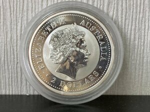 ●2000年 オーストラリア 2ドル エリザベス 龍 2oz 999 シルバー 銀貨 ●