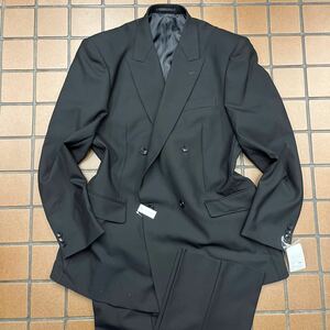 新品☆お買い得【AB8 3L相当★オールシーズン】4Bダブルスーツ 礼服 メンズスーツ ブラックフォーマル 背抜き 冠婚葬祭 喪服 セットアップ