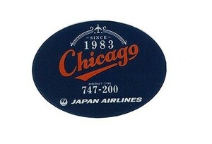 JAL CHICAGO クリアステッカー ネイビー1枚