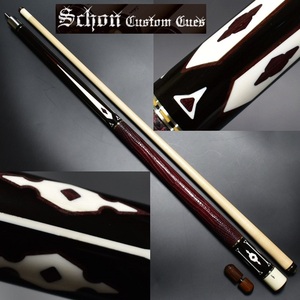 ◆Schon Custom Cues★80’★4剣 リザード本革 ショーン上位モデル ジョイントプロテクター付属